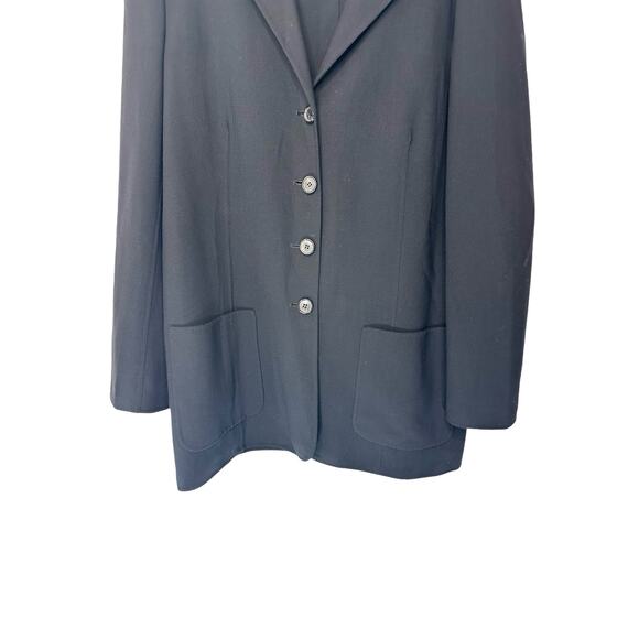 Michael Kors Black Business Career Office Work Wool Blend Blazer Size 14 - Picture 4 of 13